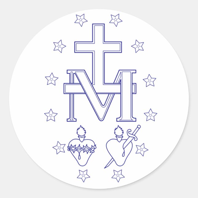 Medal of Our Lady of Graces Classic Round Sticker (Front)