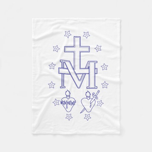Medal of Our Lady of Graces Fleece Blanket