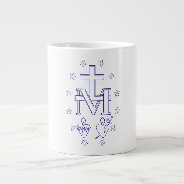 Medal of Our Lady of Graces Giant Coffee Mug (Front)