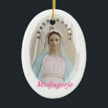 Medalla cerámica Medjugorje Ceramic Ornament<br><div class="desc">Ten más cerca tuya,  en cerámica,  la imagen de la Reina de la Paz,  de Medjugorje ♥</div>