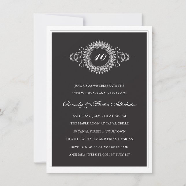 Medallion Anniversary Party Invitation (Front)