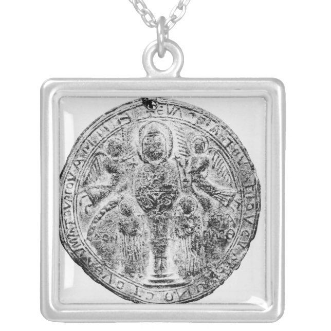 Medallion decorated in the cloisonne technique silver plated necklace (Front)