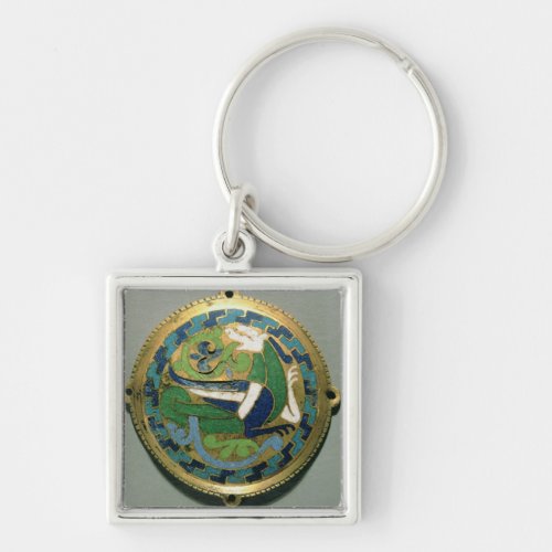Medallion depicting a dragon French from Conques Keychain