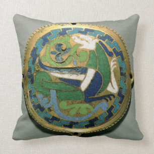 Medallion depicting a dragon, French, from Conques Throw Pillow