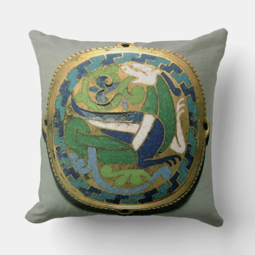Medallion depicting a dragon French from Conques Throw Pillow