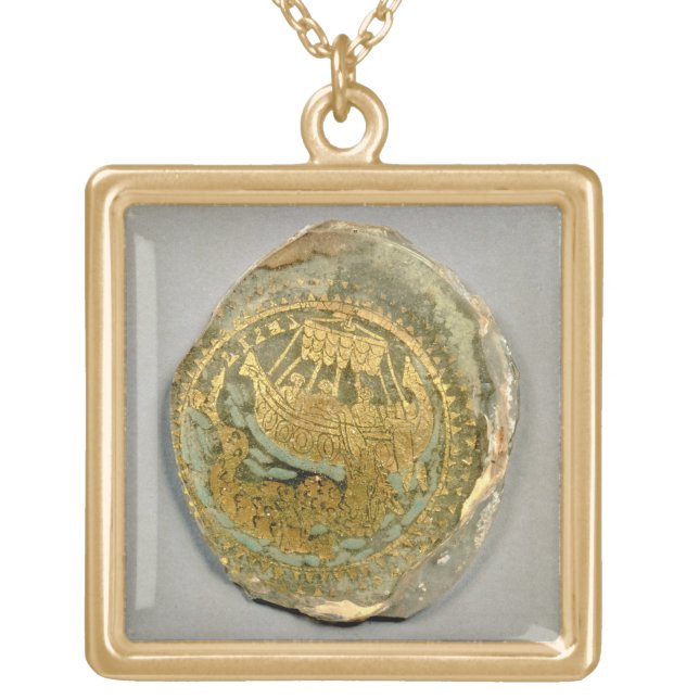 Medallion depicting Jonah and the whale, Roman, 4t Gold Plated Necklace (Front)