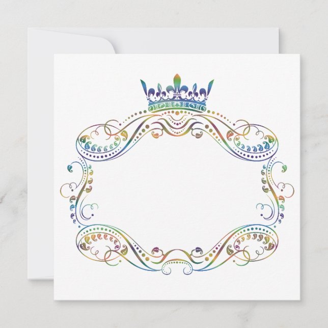 Medallion Frame with Crown Invitation (Front)