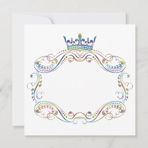 Medallion Frame with Crown Invitation