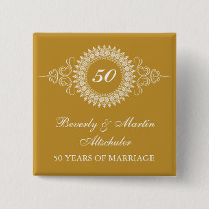 Medallion Golden Anniversary Celebration Button
