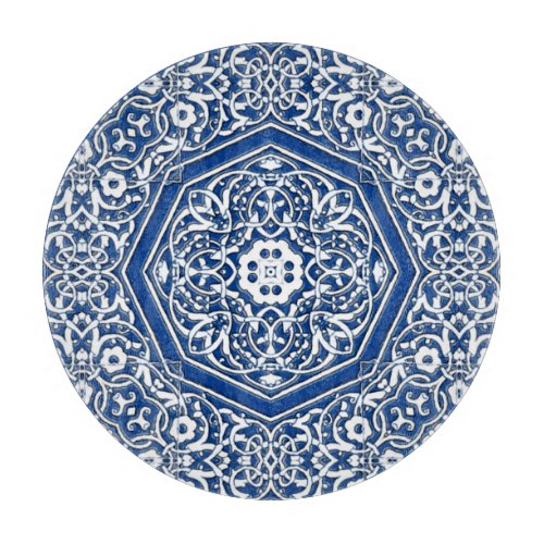 Medallion in Persian Tile Pattern _ Blue and White Cutting Board