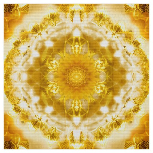 Medallion Pattern in Mustard Yellow Batik Pattern Fabric