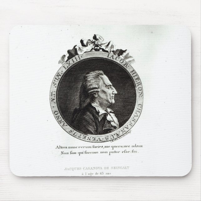 Medallion Portrait of Giacomo Casanova, age 63 Mouse Pad (Front)