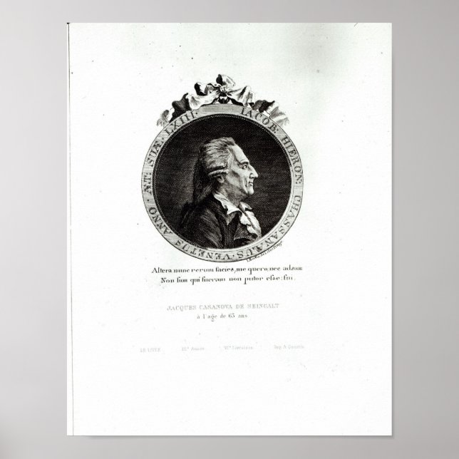 Medallion Portrait of Giacomo Casanova, age 63 Poster (Front)