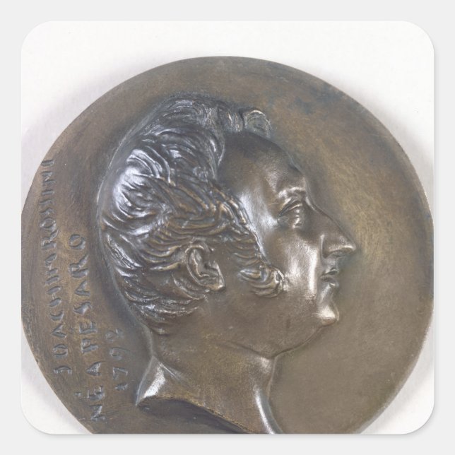 Medallion portrait of Gioacchino Rossini  1829 Square Sticker (Front)