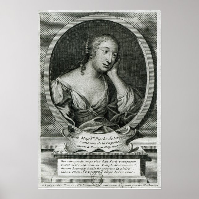 Medallion portrait of Madame de La Fayette Poster (Front)