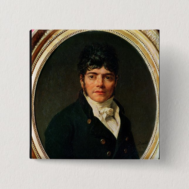 medallion Portrait of the Comte Esteve, 1804 Pinback Button (Front)