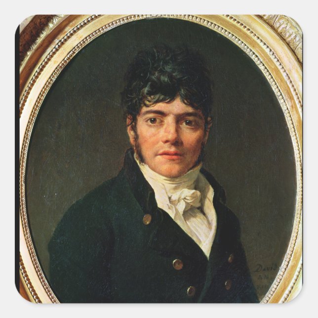 medallion Portrait of the Comte Esteve, 1804 Square Sticker (Front)