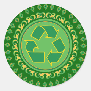 Medallion Recycle Sign Classic Round Sticker