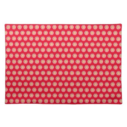 Medallion Red  Cloth Placemat