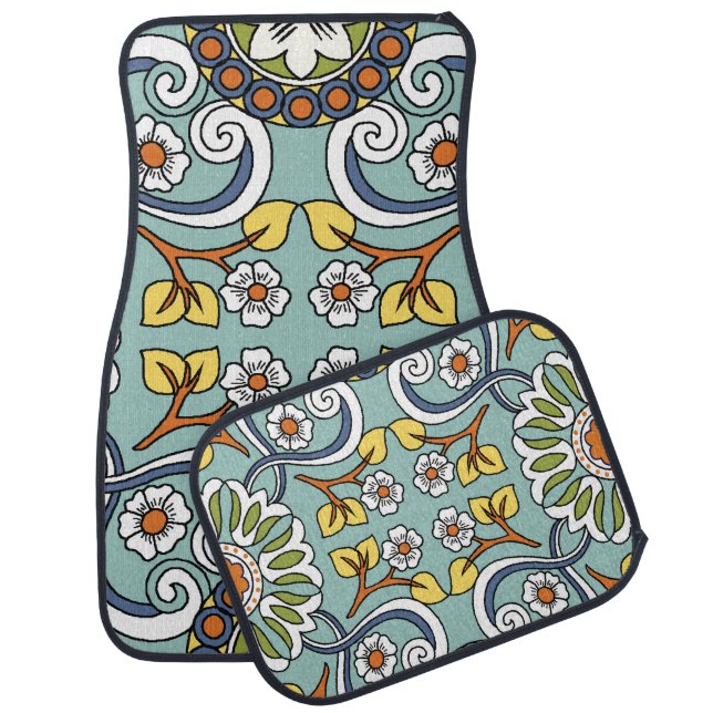 Medallion Turkish Style Vintage Pattern Car Floor Mat (Set)