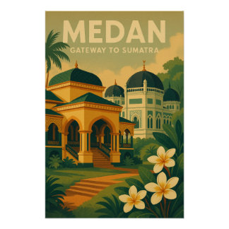 Medan, indonesia travel poster