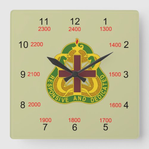 MEDCOM DUI Military Time Wall Clock