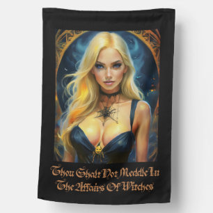 Meddle Not In The Affairs Of Witches House Flag