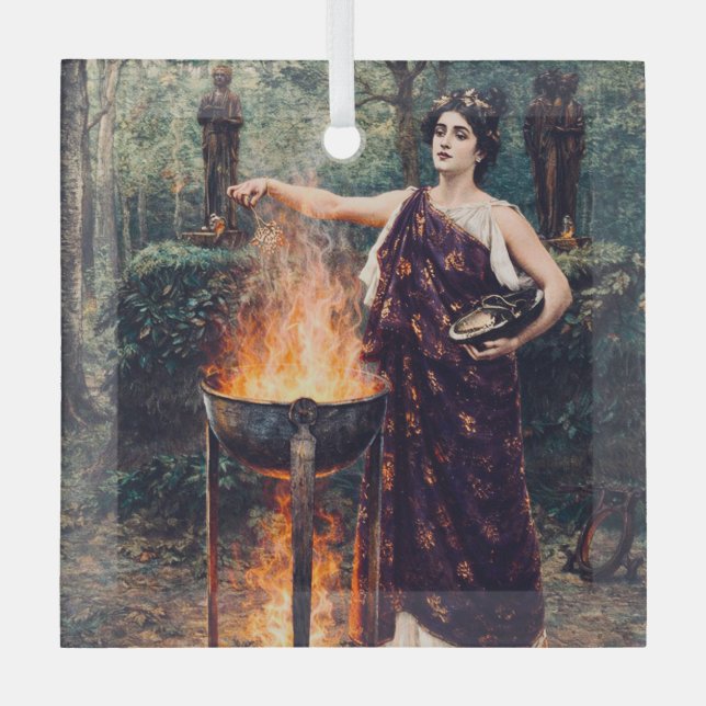 Medea Brewing Her Potion –  Glass Ornament (Front)