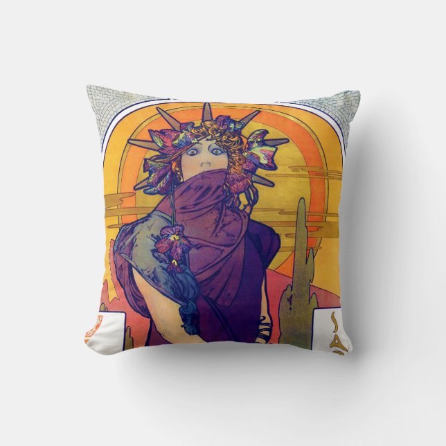 Medea (Medee), Alphonse Mucha Throw Pillow (Front)