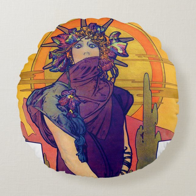 Medea (Medee), Alphonse Mucha Throw Pillow (Front)