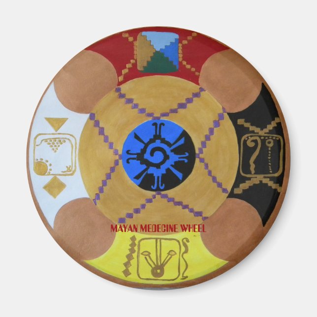 MEDECINE WHEEL, MAYAN MEDECINE WHEEL MAGNET (Front)