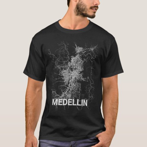 Medellin city map LARGE PRINT T_Shirt