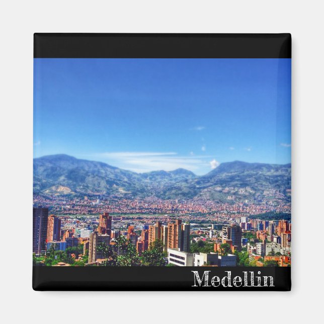 Medellin City View Fridge Magnet (Front)