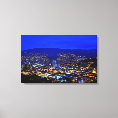 Medellin Colombia at Night Canvas Print