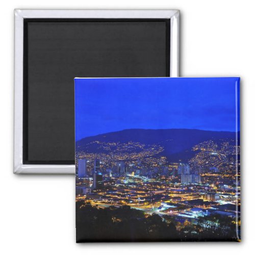 Medellin Colombia at Night Magnet