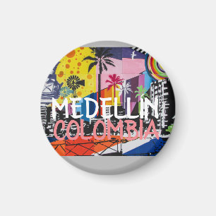 MEDELLÍN COLOMBIA Cool Graffiti Mural Magnet