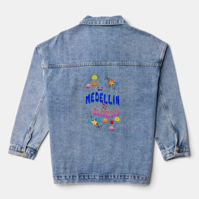 Medellin Colombia Denim Jacket (Back)
