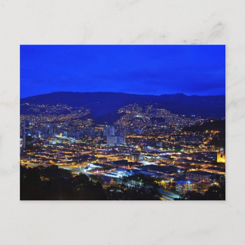 Medellin Colombia en la noche Postcard