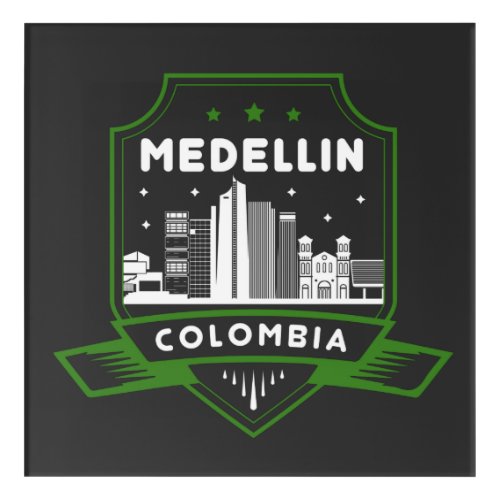 Medellin Colombia Skyline Acrylic Wall Art