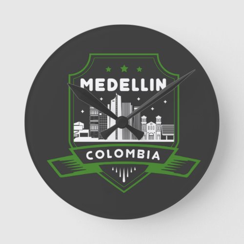 Medellin Colombia Skyline Acrylic Wall Clock