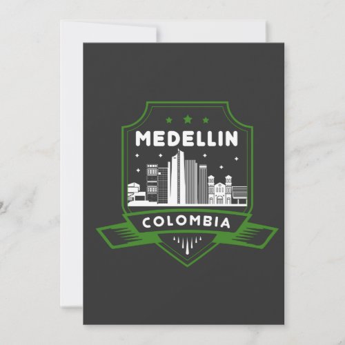 Medellin Colombia Skyline Invitation card