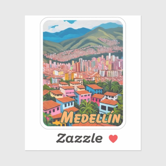 Medellin Colombia Watercolor Sticker (Sheet)
