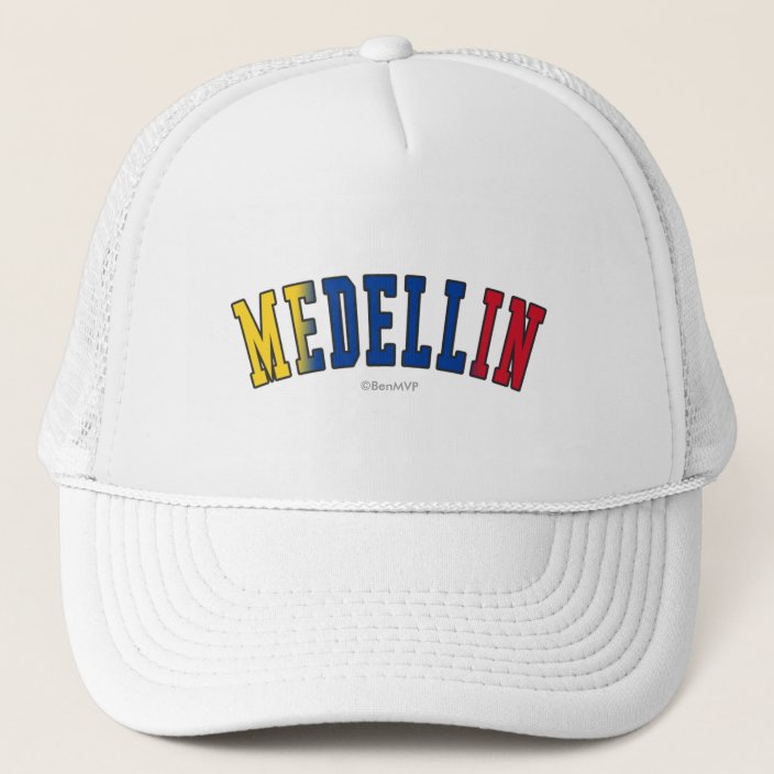 Medellin in Colombia National Flag Colors Trucker Hat