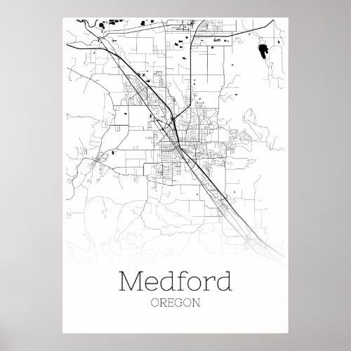 Medford Map _ Oregon _ City Map Poster