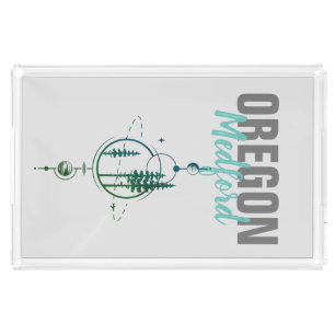 Medford Oregon Geometric Trees Acrylic Tray