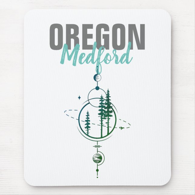 Medford Oregon Geometric Trees Mouse Pad (Front)