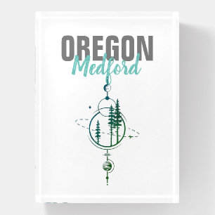 Medford Oregon Geometric Trees Paperweight