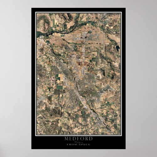 Medford Oregon Satellite Poster Map