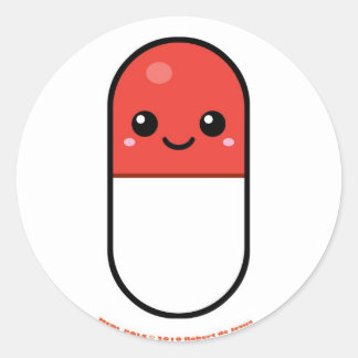 Medi Pals Pill Classic Round Sticker