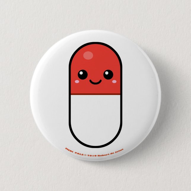 Medi Pals Pill Pinback Button (Front)